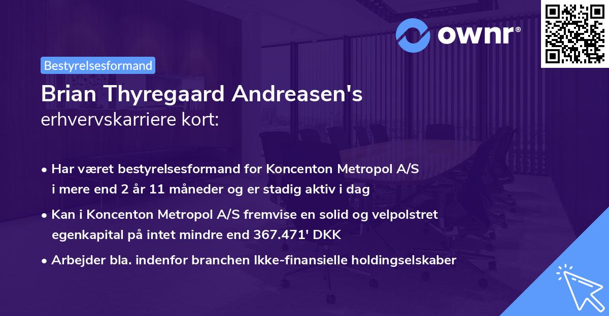 Brian Thyregaard Andreasen's erhvervskarriere kort
