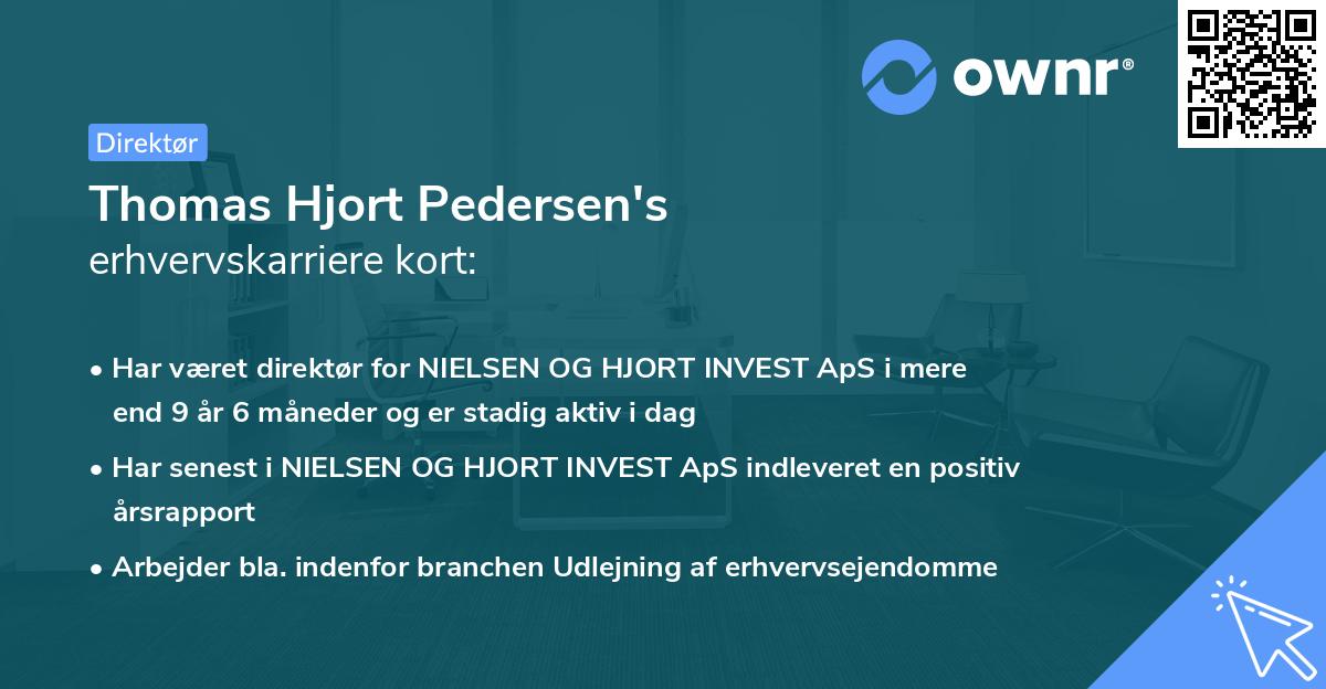 Thomas Hjort Pedersen's erhvervskarriere kort