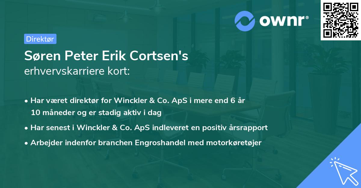 Søren Peter Erik Cortsen's erhvervskarriere kort