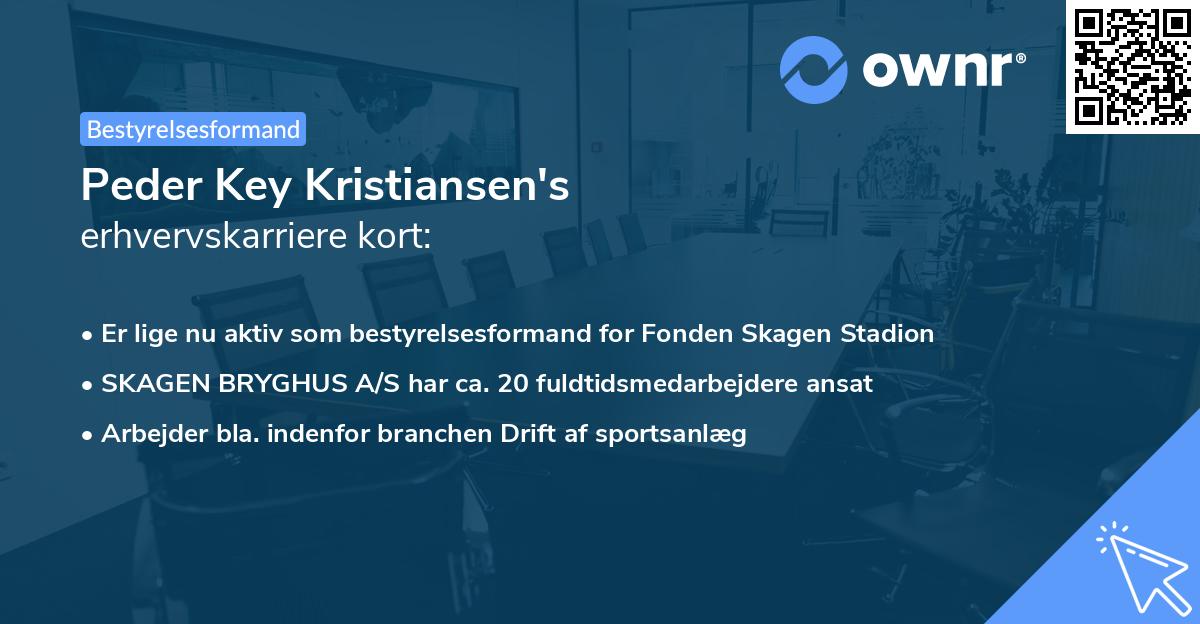 Peder Key Kristiansen's erhvervskarriere kort
