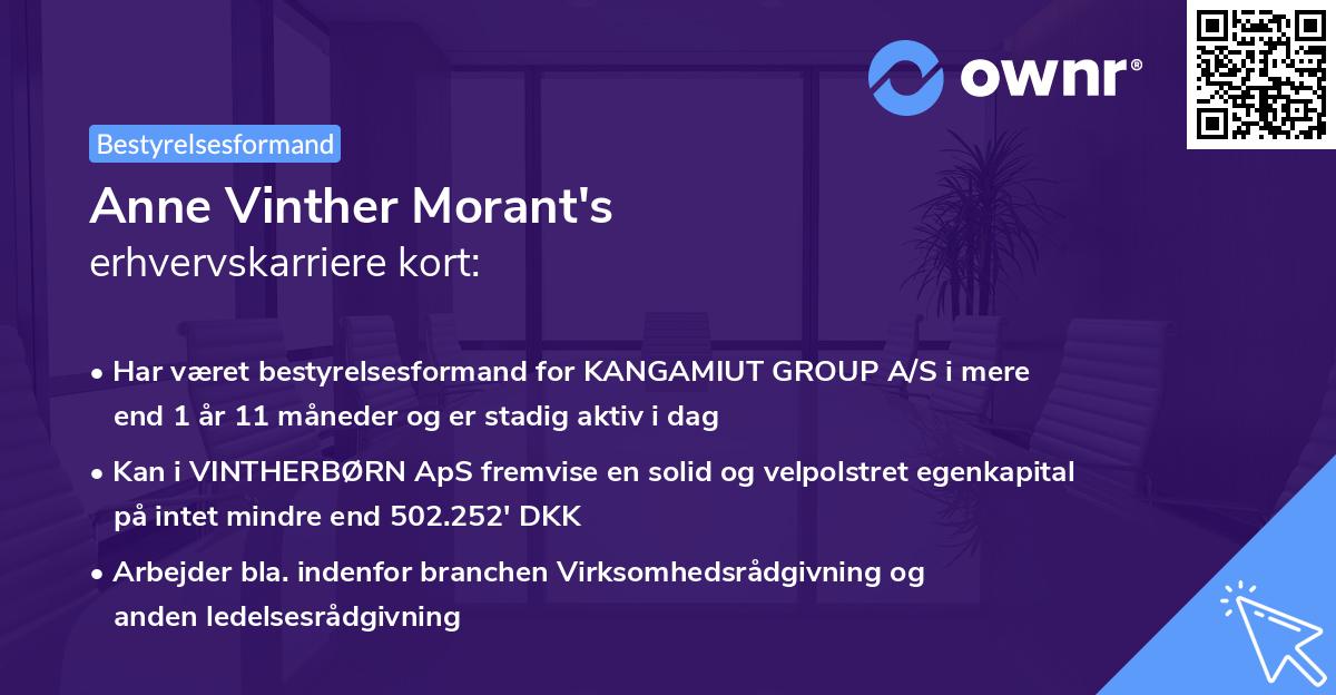 Anne Vinther Morant's erhvervskarriere kort