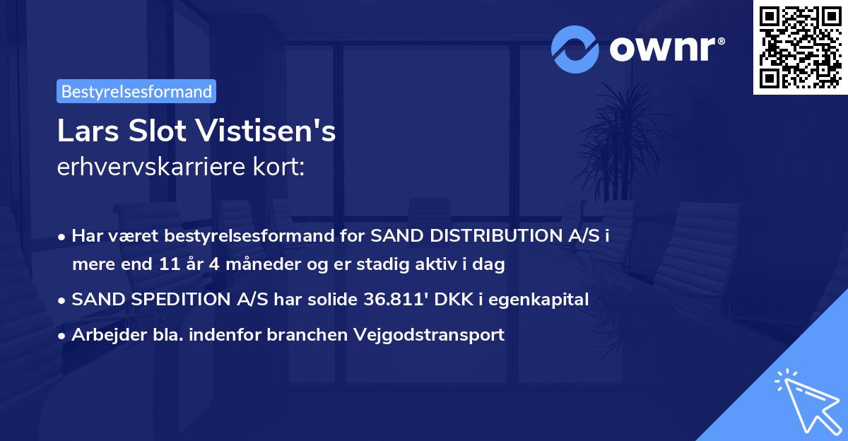 Lars Slot Vistisen's erhvervskarriere kort