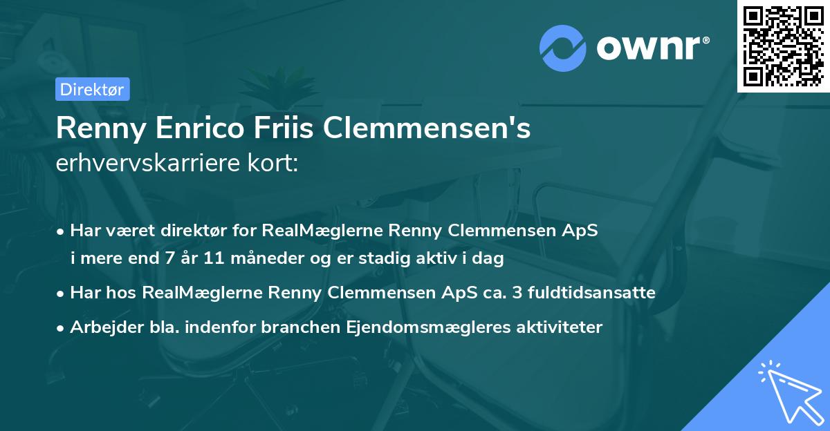 Renny Enrico Friis Clemmensen's erhvervskarriere kort