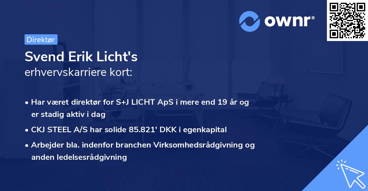 Svend Erik Licht's erhvervskarriere kort