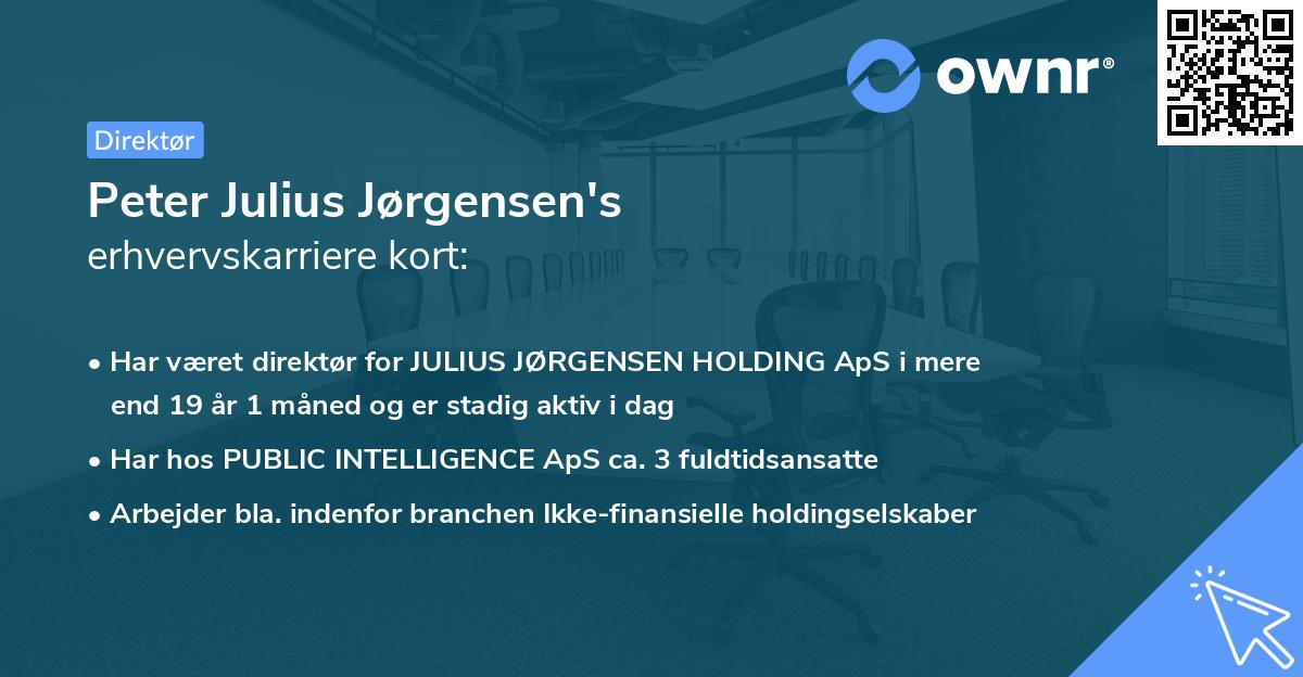 Peter Julius Jørgensen's erhvervskarriere kort