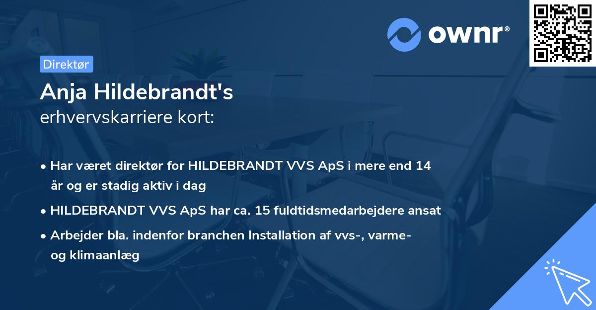 Anja Hildebrandt's erhvervskarriere kort