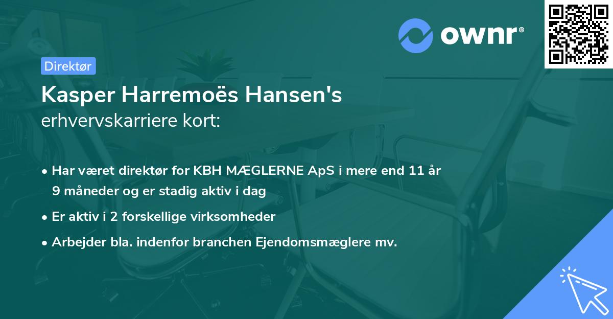 Kasper Harremoës Hansen's erhvervskarriere kort