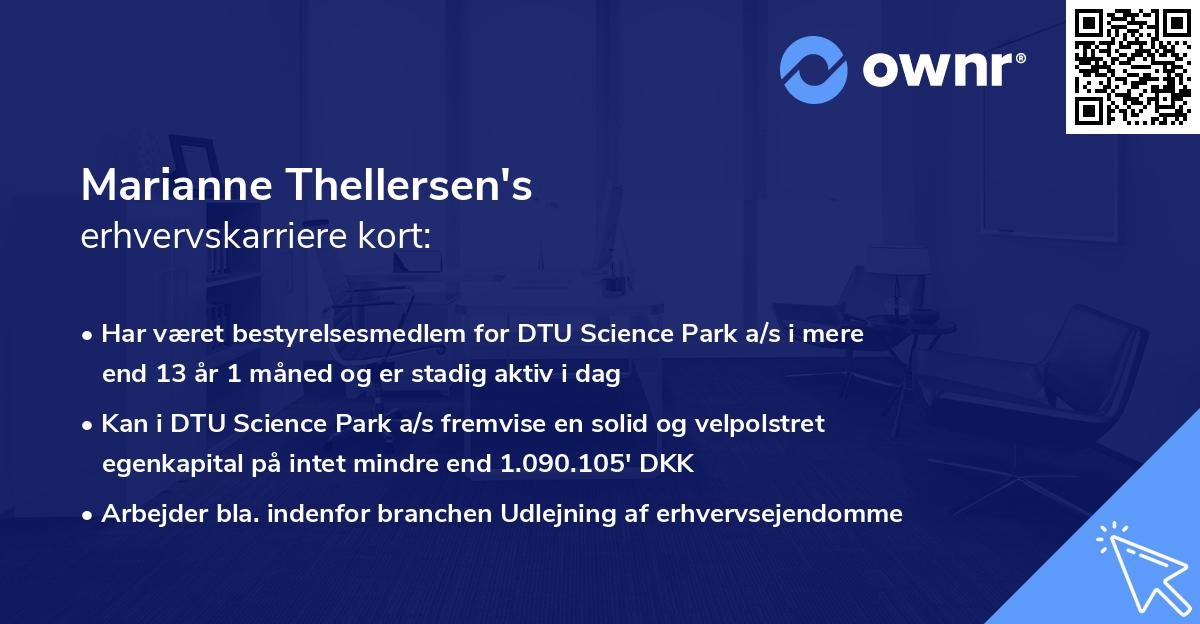 Marianne Thellersen's erhvervskarriere kort