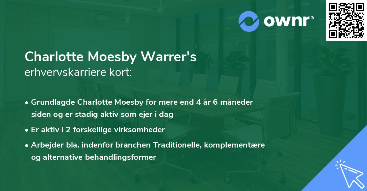 Charlotte Moesby Warrer's erhvervskarriere kort