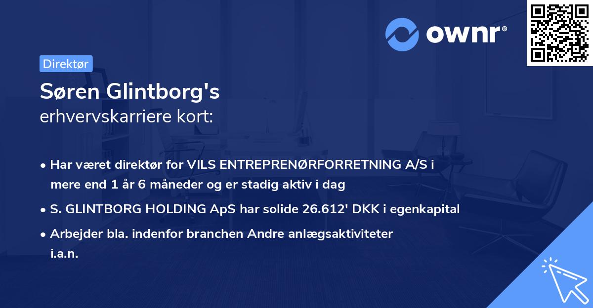 Søren Glintborg's erhvervskarriere kort