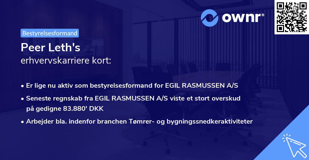 Peer Leth's erhvervskarriere kort