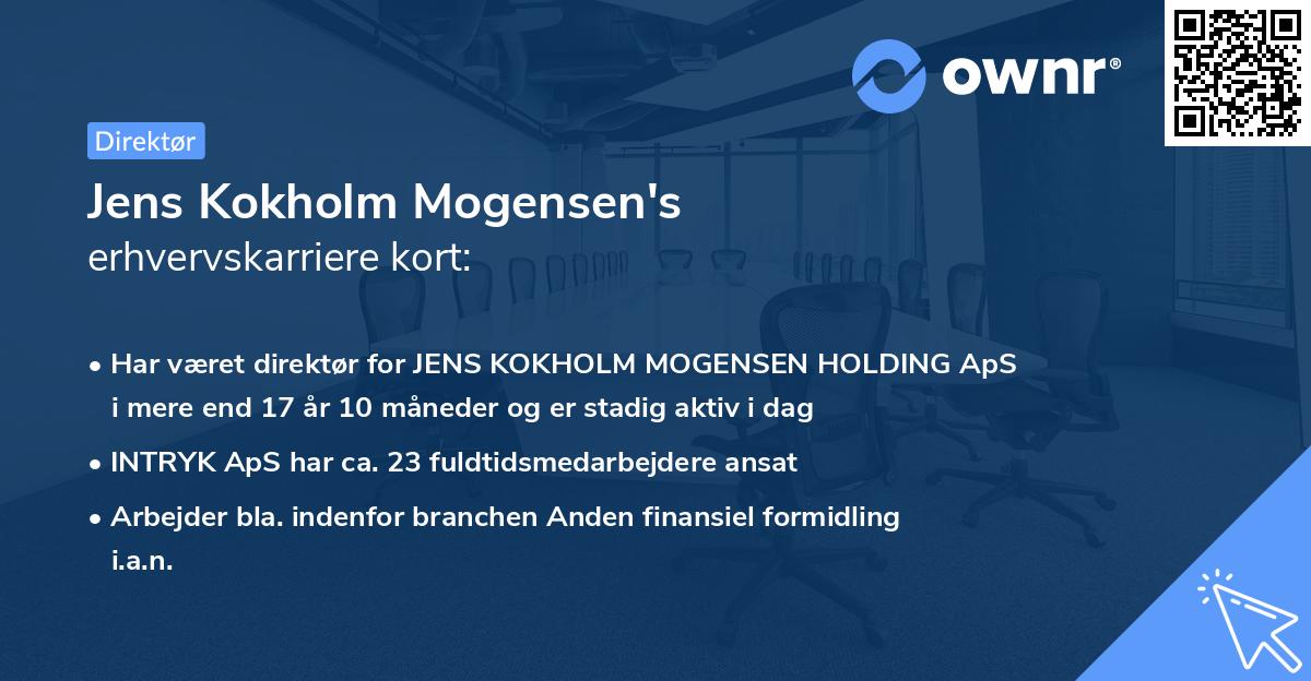 Jens Kokholm Mogensen's erhvervskarriere kort