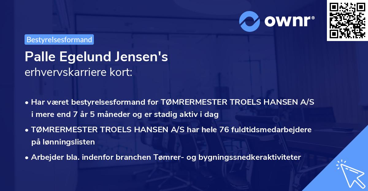 Palle Egelund Jensen's erhvervskarriere kort