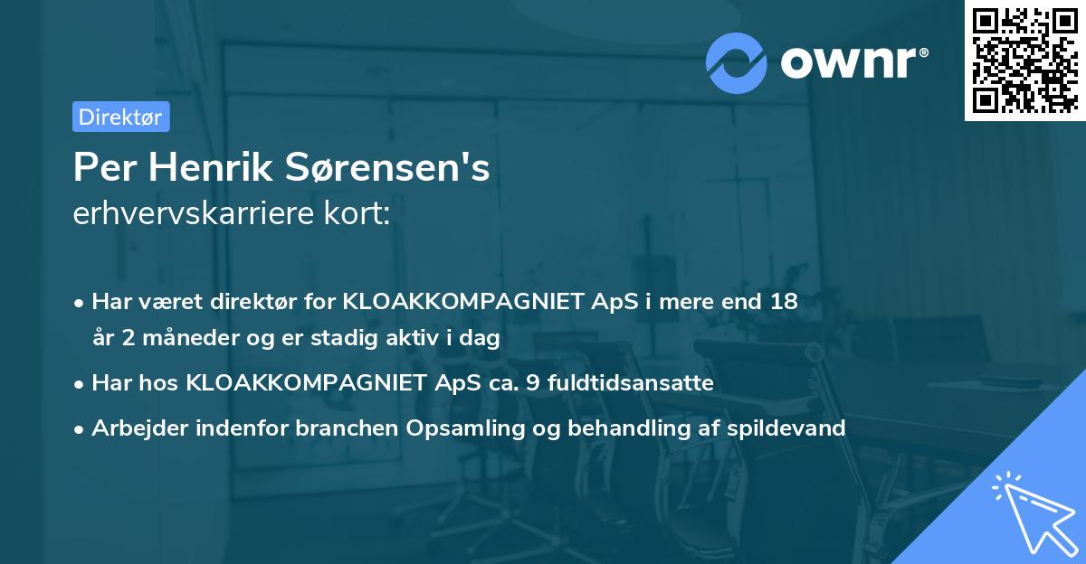 Per Henrik Sørensen's erhvervskarriere kort