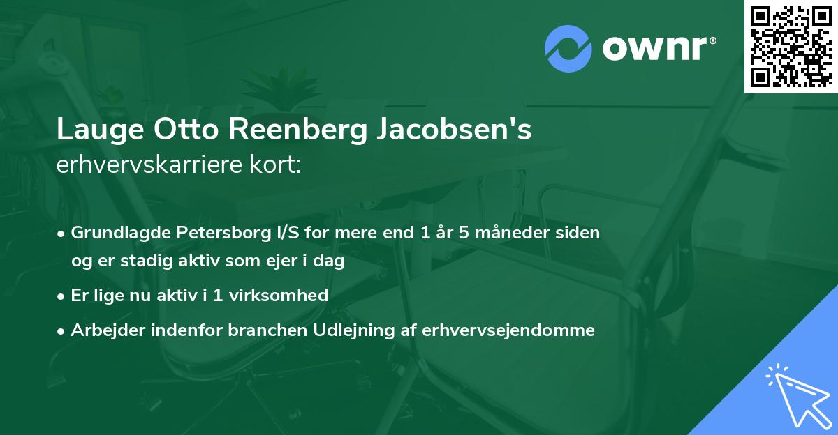 Lauge Otto Reenberg Jacobsen's erhvervskarriere kort