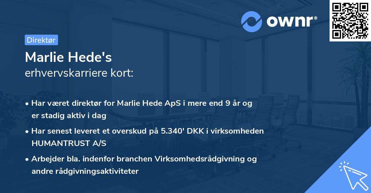 Marlie Hede's erhvervskarriere kort