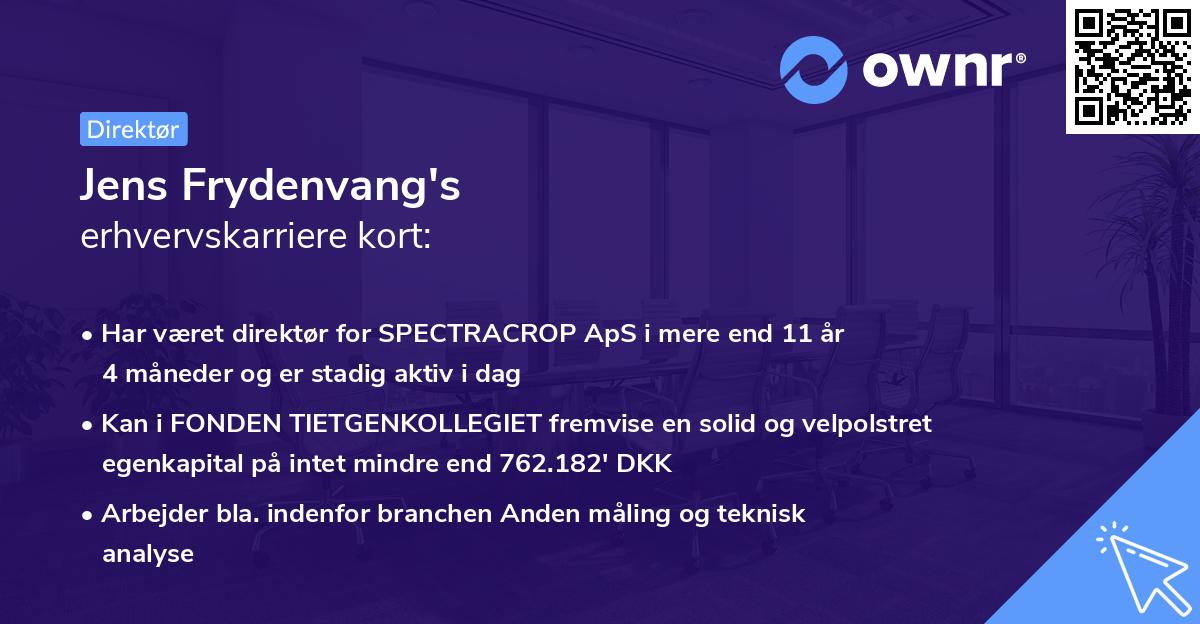 Jens Frydenvang's erhvervskarriere kort
