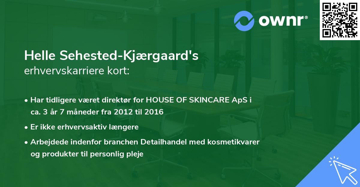 Helle Sehested-Kjærgaard's erhvervskarriere kort