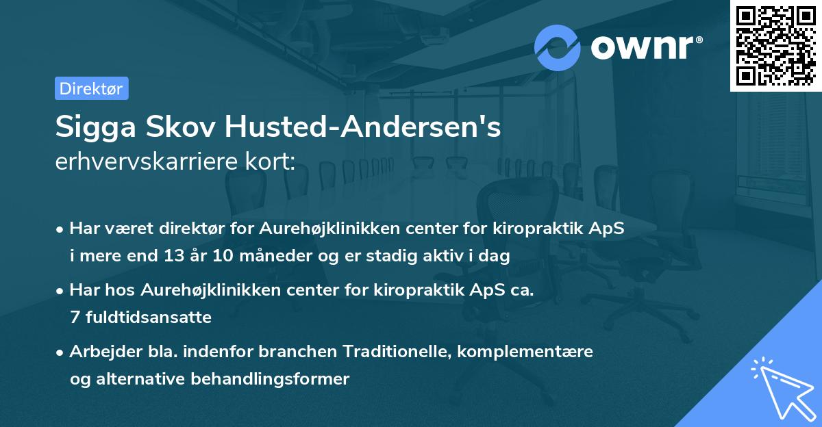 Sigga Skov Husted-Andersen's erhvervskarriere kort