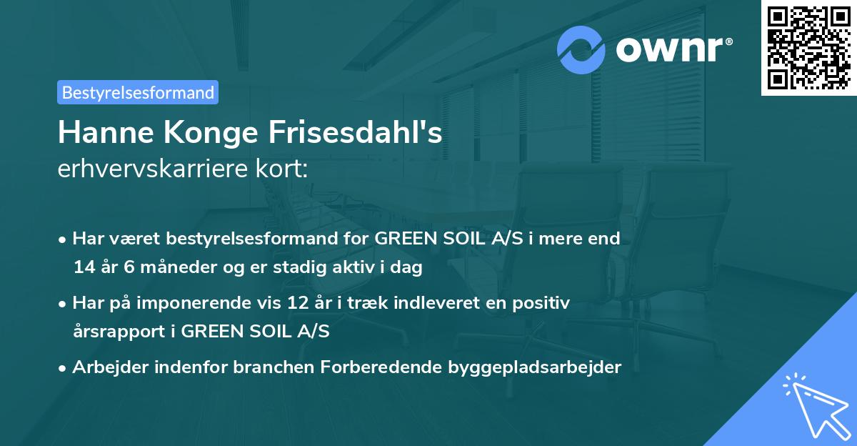 Hanne Konge Frisesdahl's erhvervskarriere kort