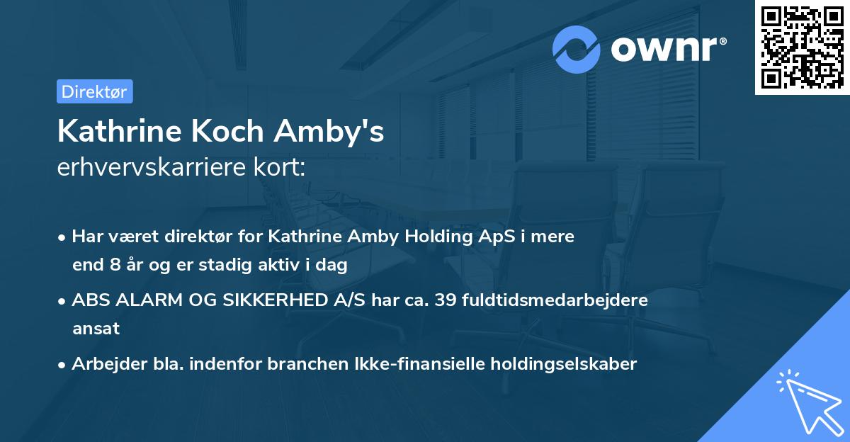 Kathrine Koch Amby's erhvervskarriere kort