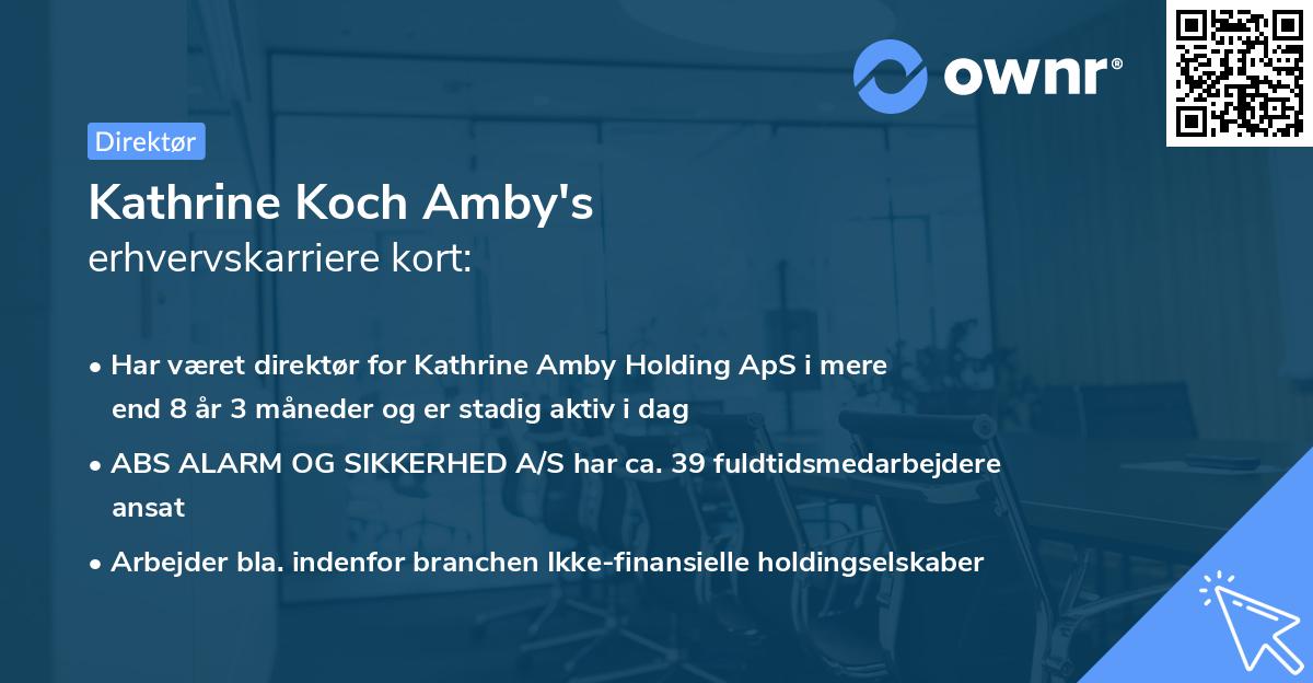 Kathrine Koch Amby's erhvervskarriere kort