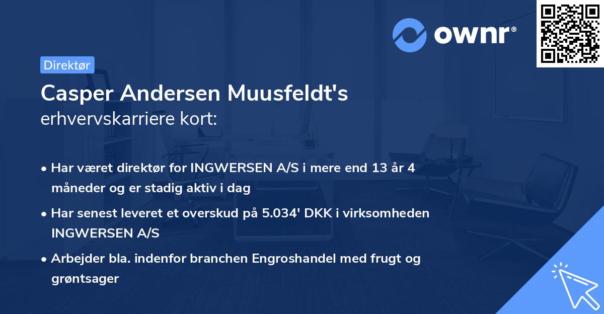 Casper Andersen Muusfeldt's erhvervskarriere kort