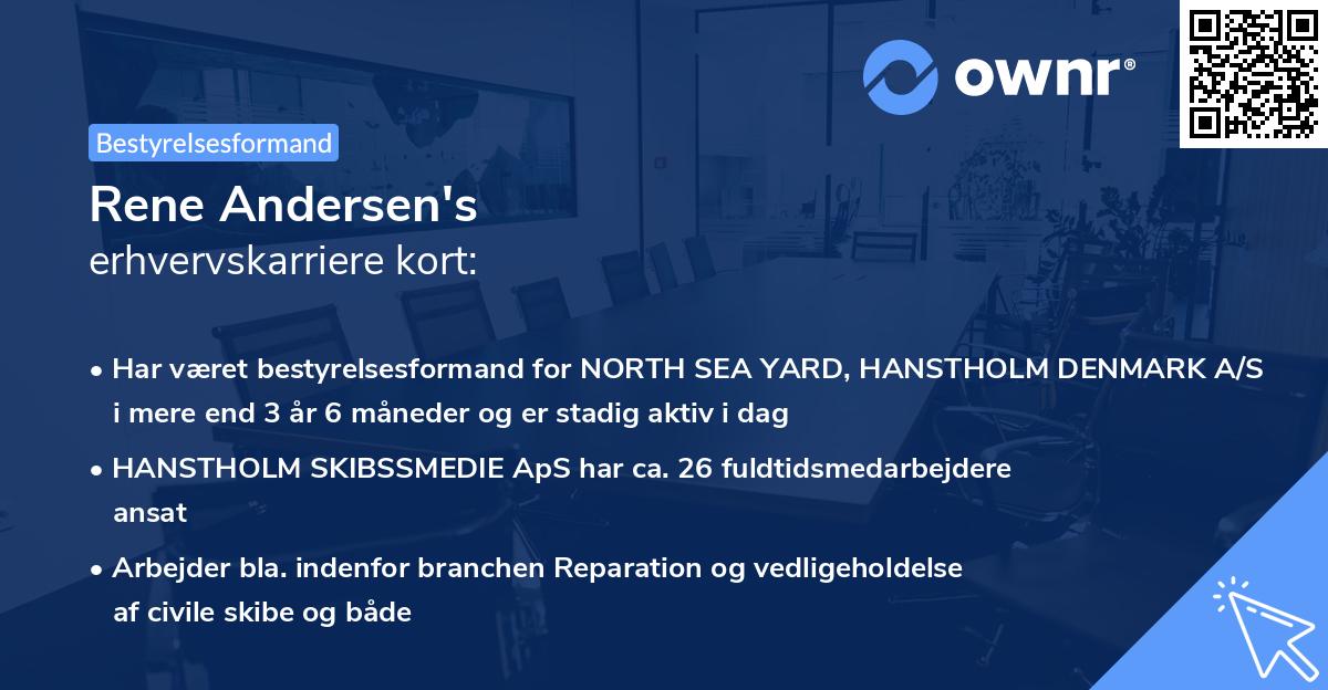 Rene Andersen's erhvervskarriere kort