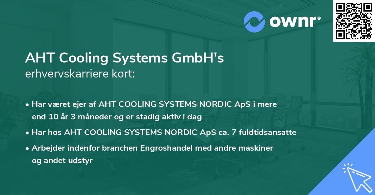 AHT Cooling Systems GmbH's erhvervskarriere kort