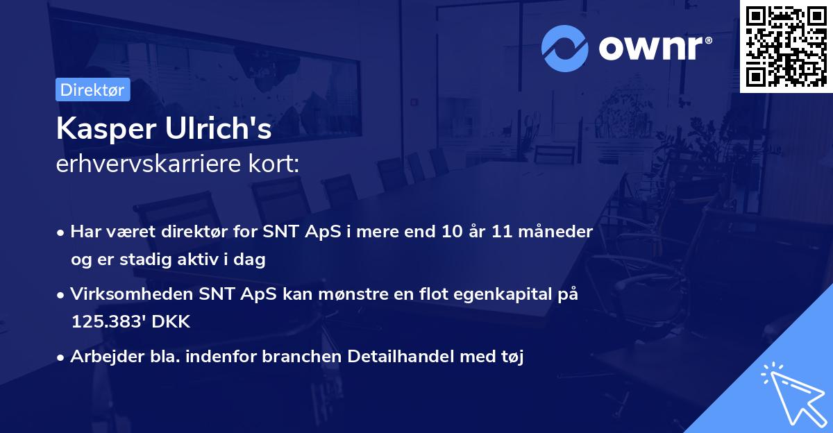 Kasper Ulrich's erhvervskarriere kort
