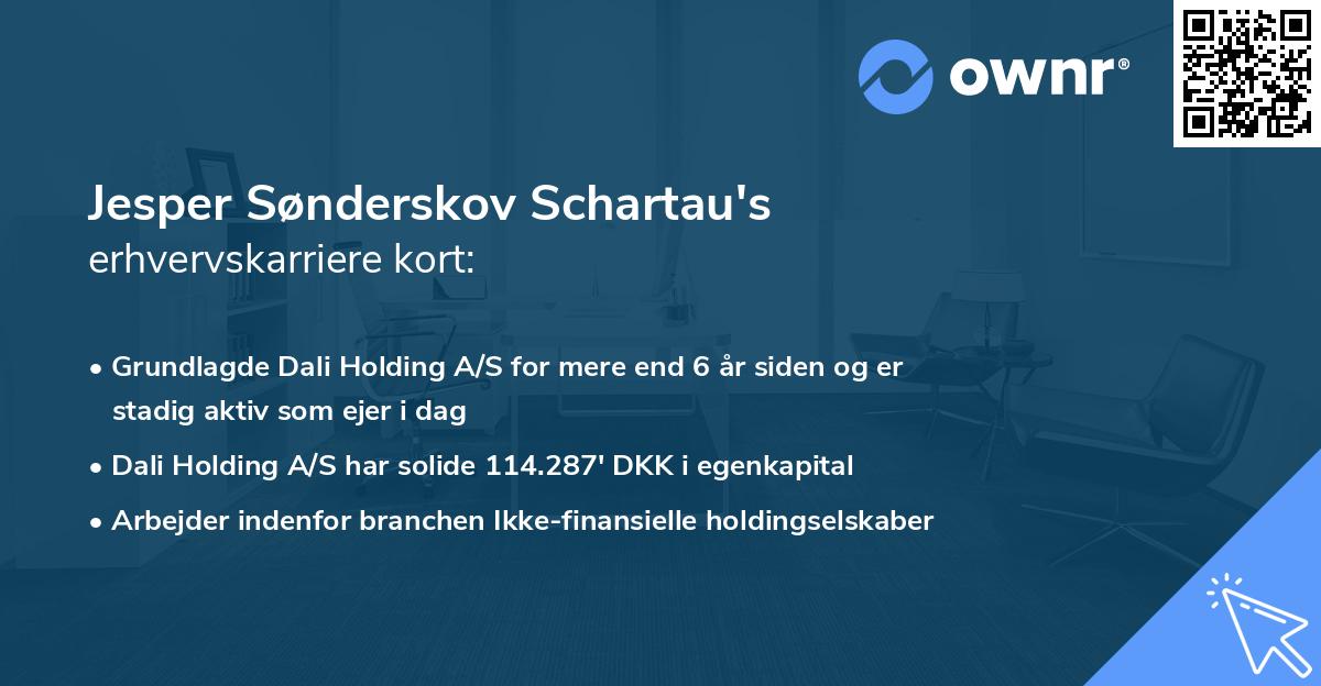 Jesper Sønderskov Schartau's erhvervskarriere kort
