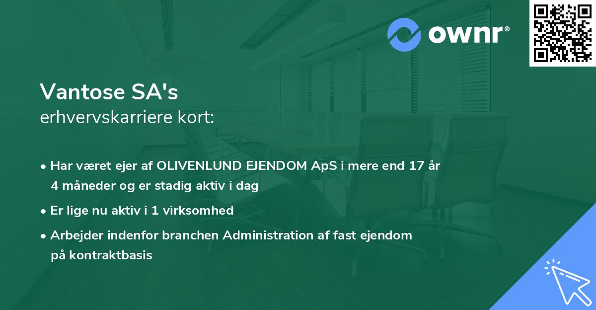 Vantose SA's erhvervskarriere kort