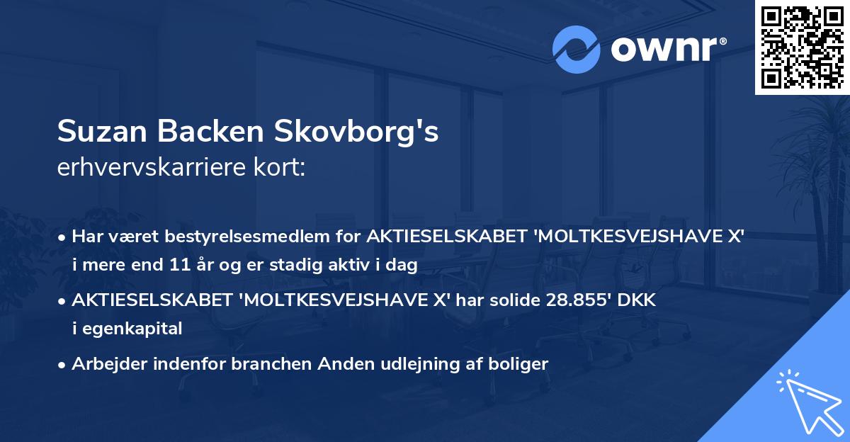 Suzan Backen Skovborg's erhvervskarriere kort