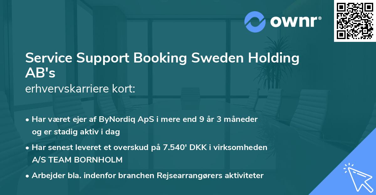 Service Support Booking Sweden Holding AB's erhvervskarriere kort