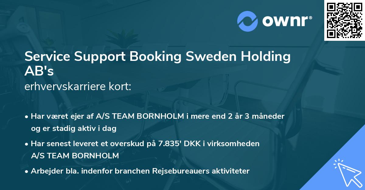Service Support Booking Sweden Holding AB's erhvervskarriere kort