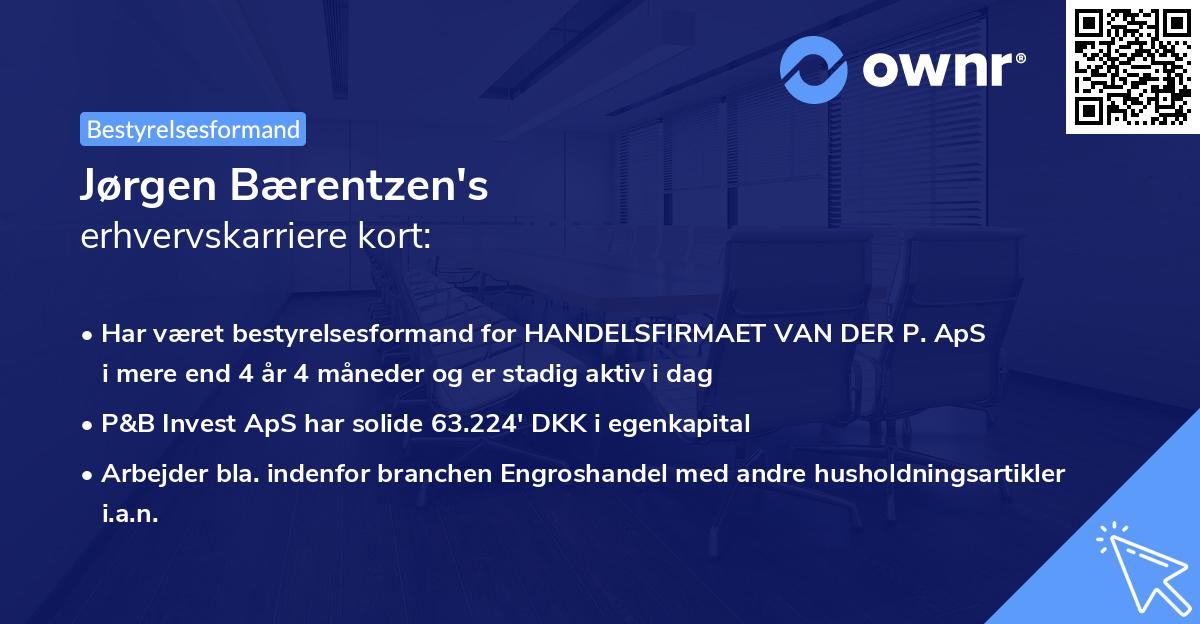 Jørgen Bærentzen's erhvervskarriere kort