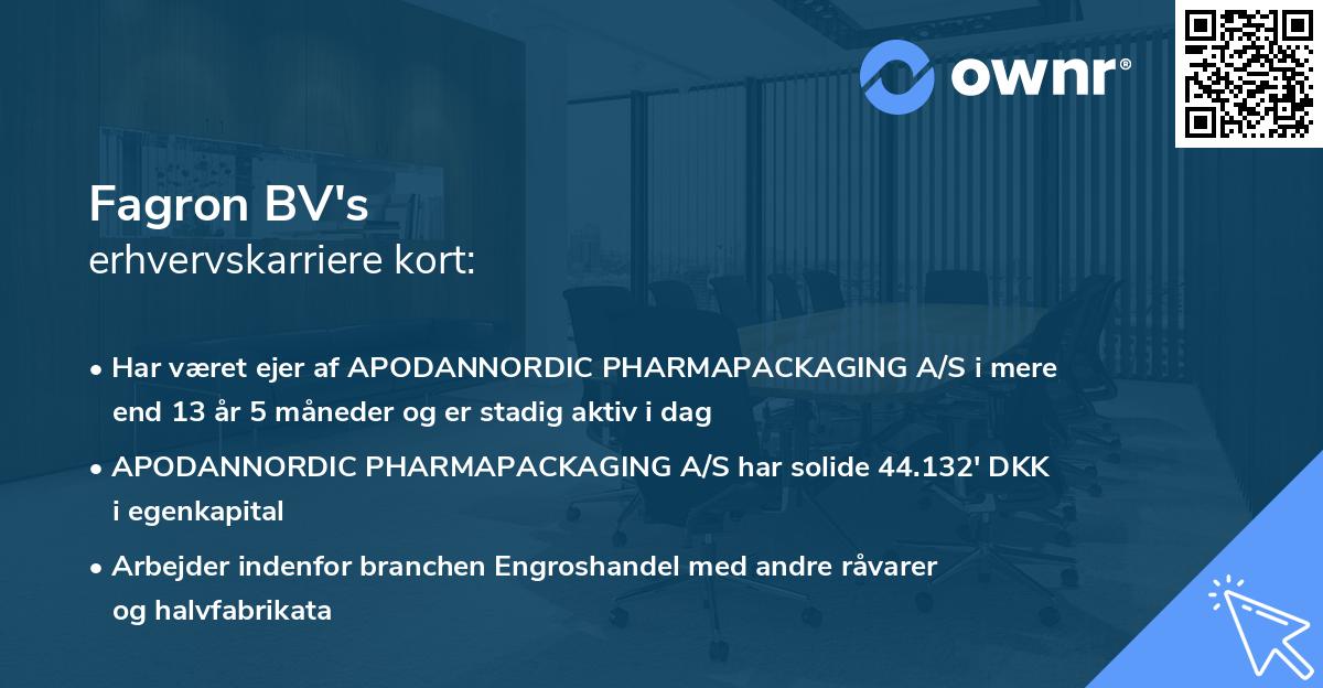 Fagron BV's erhvervskarriere kort