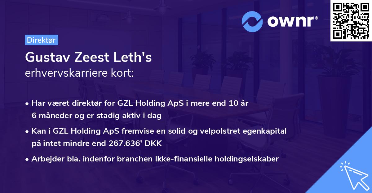 Gustav Zeest Leth's erhvervskarriere kort