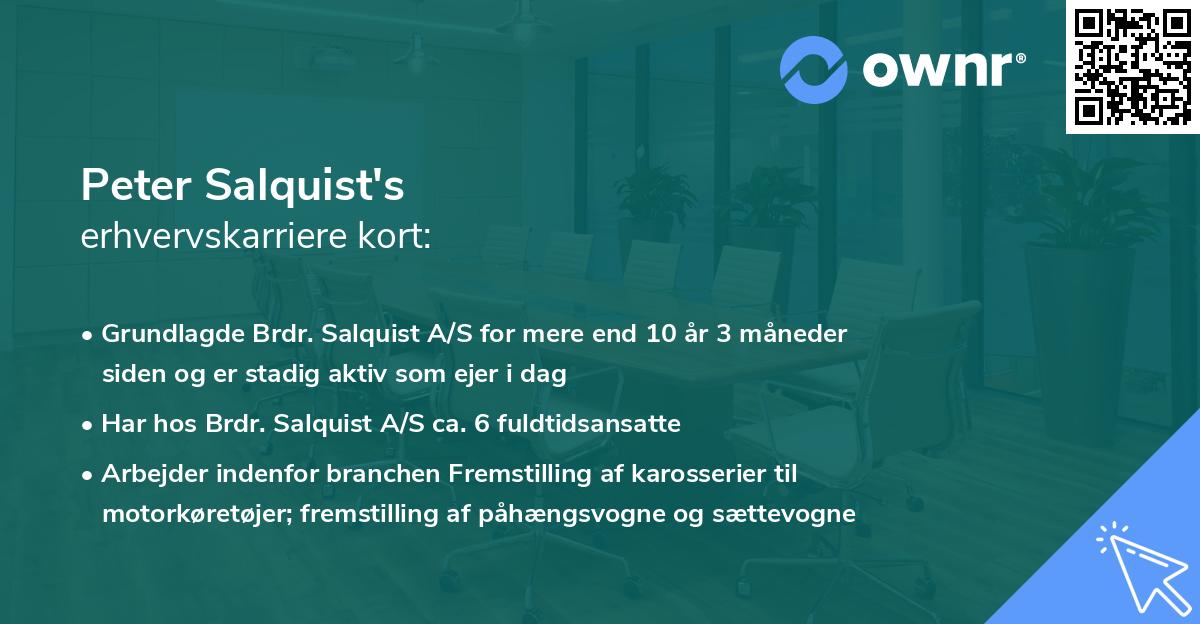 Peter Salquist's erhvervskarriere kort