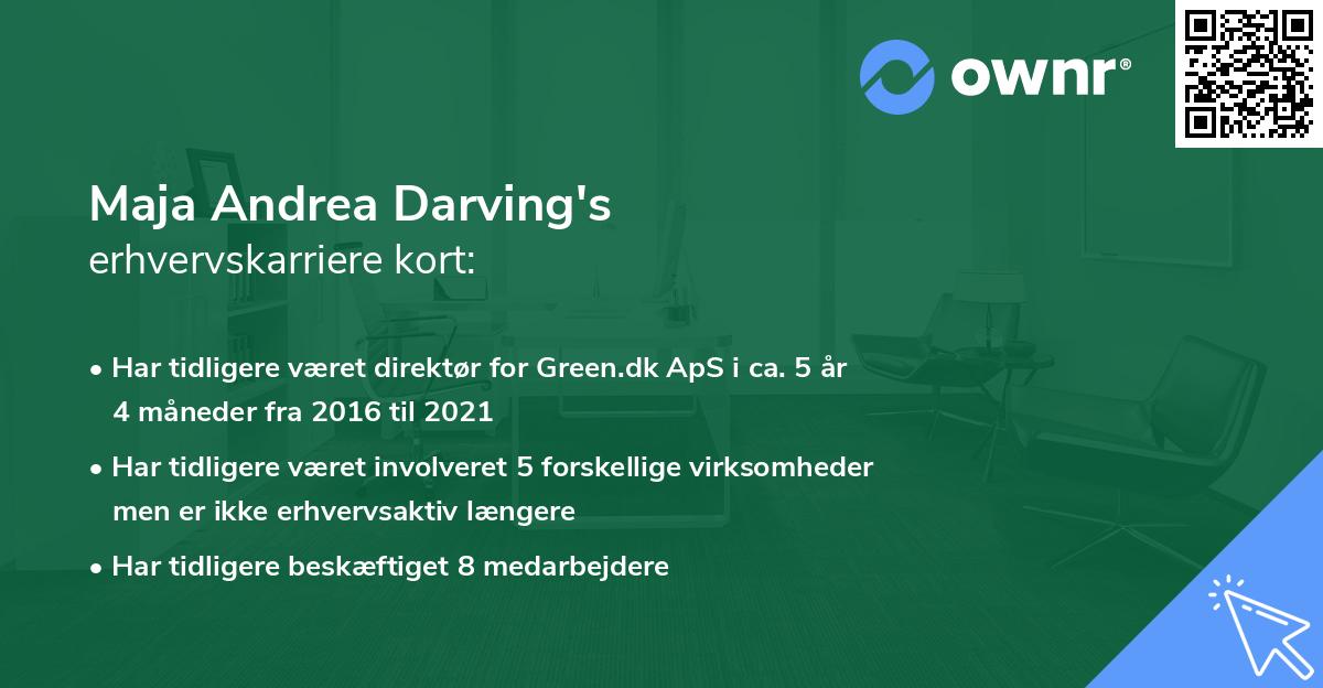 Maja Andrea Darving's erhvervskarriere kort