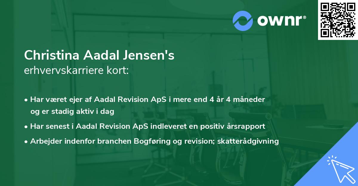 Christina Aadal Jensen's erhvervskarriere kort