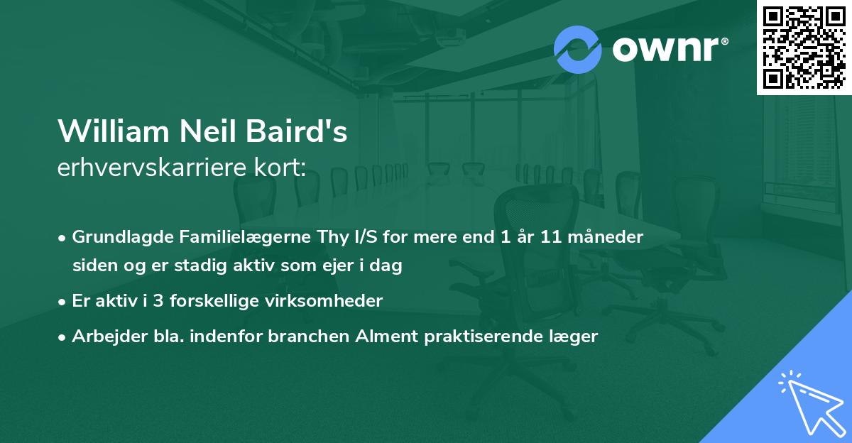 William Neil Baird's erhvervskarriere kort