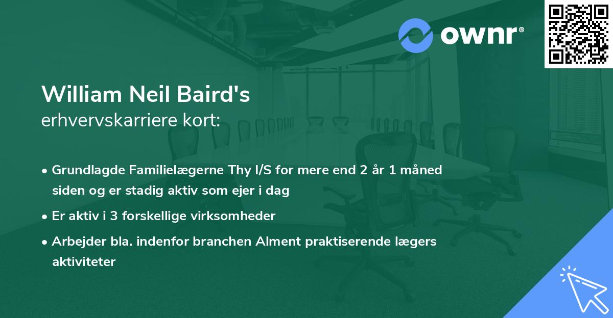 William Neil Baird's erhvervskarriere kort