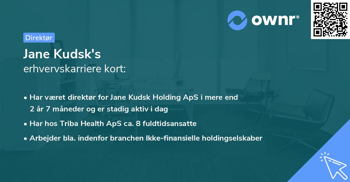 Jane Kudsk's erhvervskarriere kort