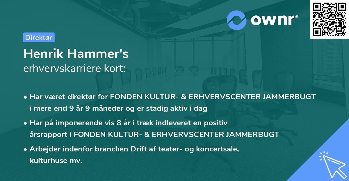 Henrik Hammer's erhvervskarriere kort