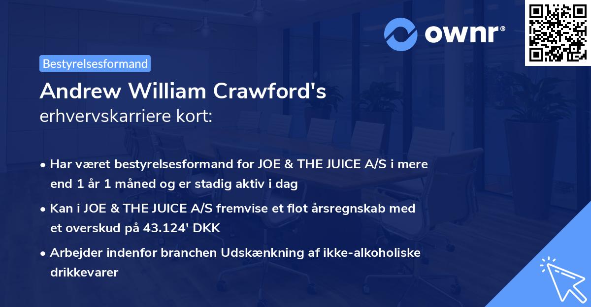 Andrew William Crawford's erhvervskarriere kort