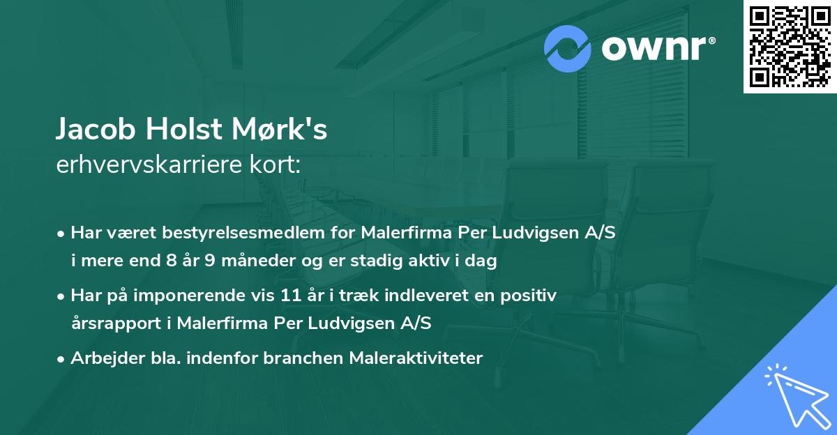 Jacob Holst Mørk's erhvervskarriere kort