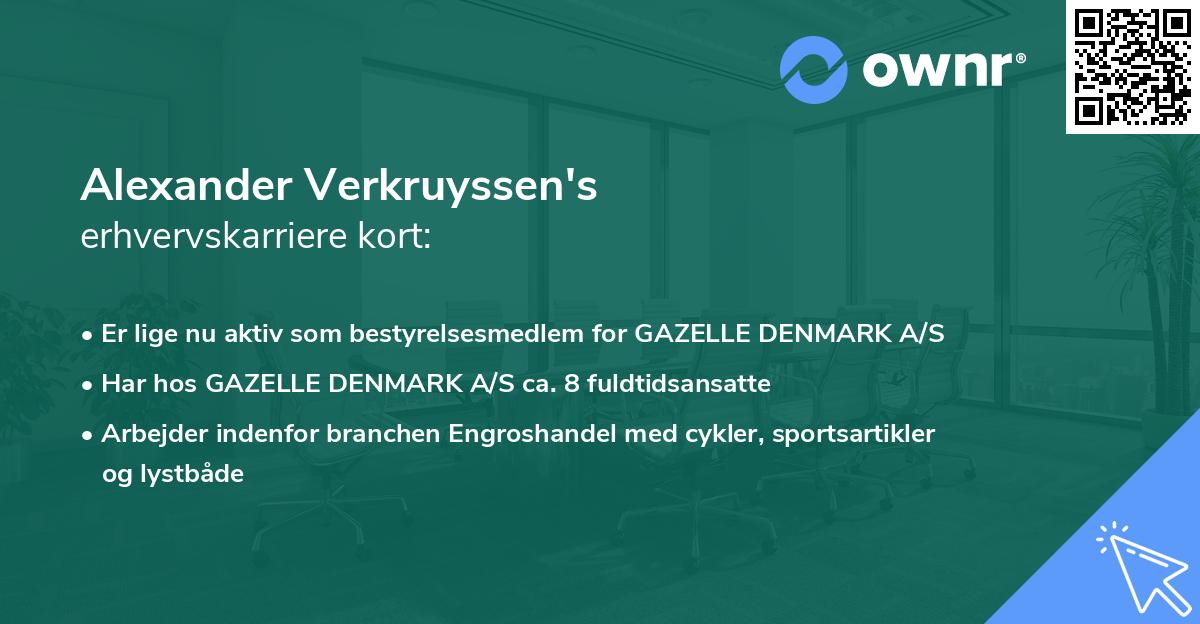Alexander Verkruyssen's erhvervskarriere kort
