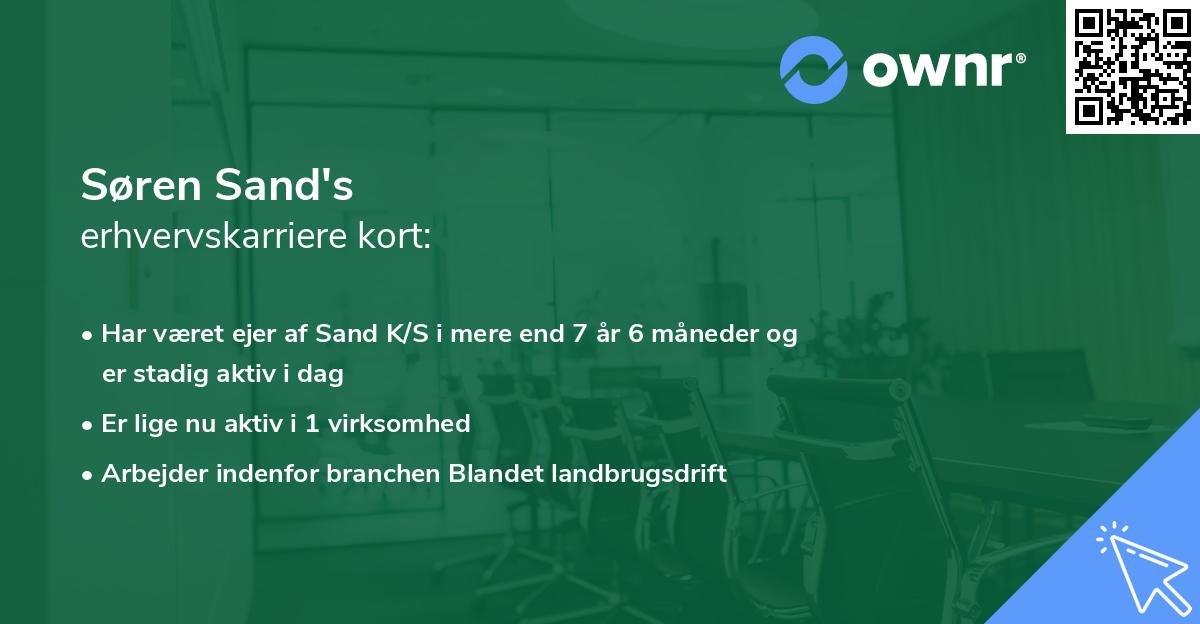 Søren Sand's erhvervskarriere kort