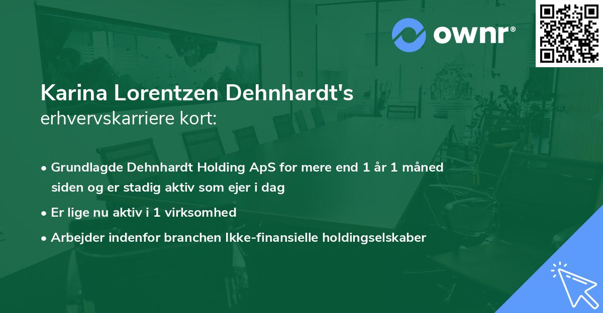 Karina Lorentzen Dehnhardt's erhvervskarriere kort